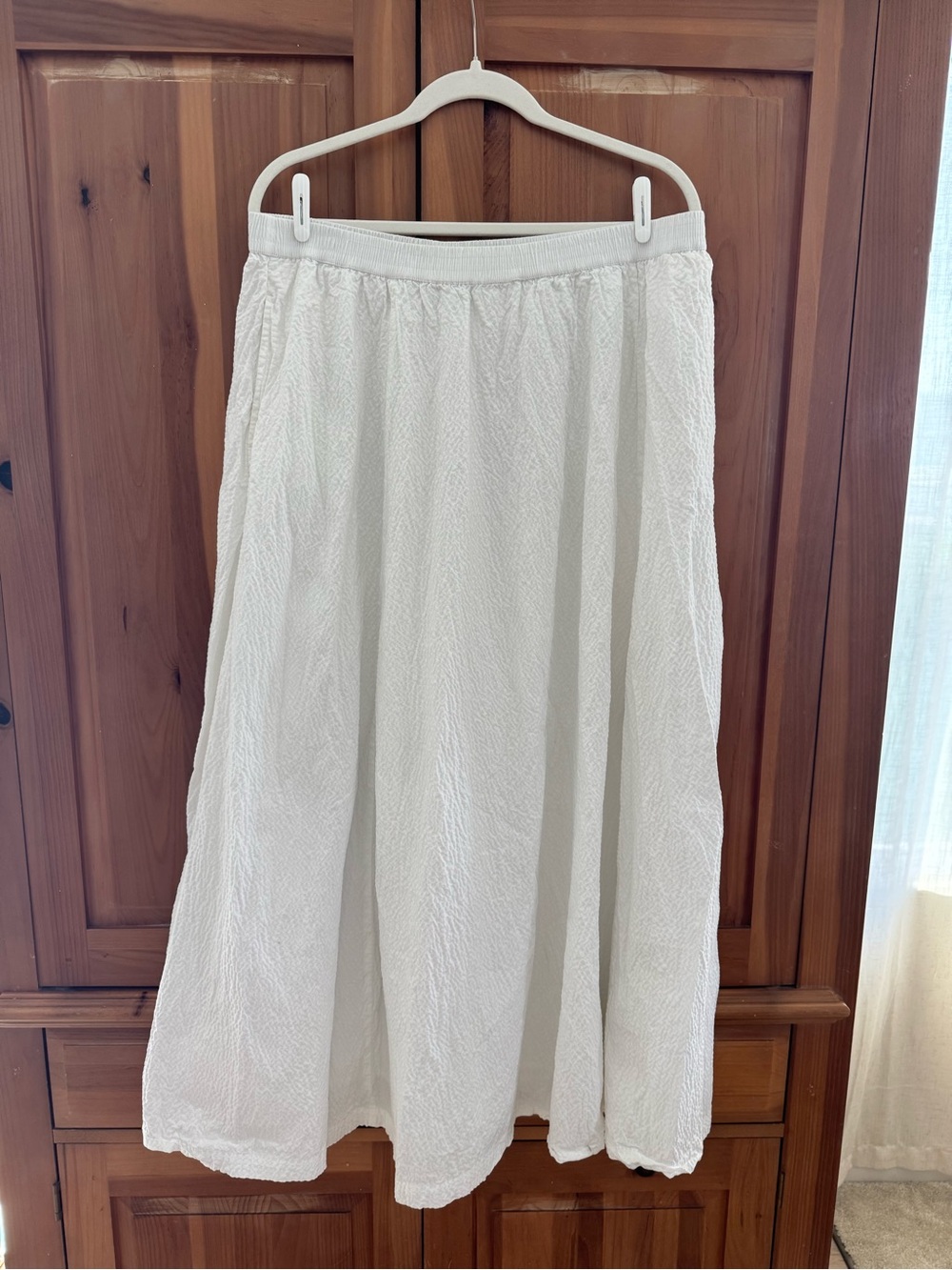 a new day White Textured A-Line Midi Skirt